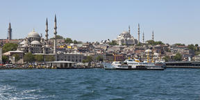Panoramic Istanbul, Eminonu - Yeni Cami Mosque and Suleymaniye Mosque